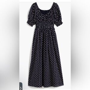 Madewell Smocked-Waist Midi Dress in Shibori Dot Print